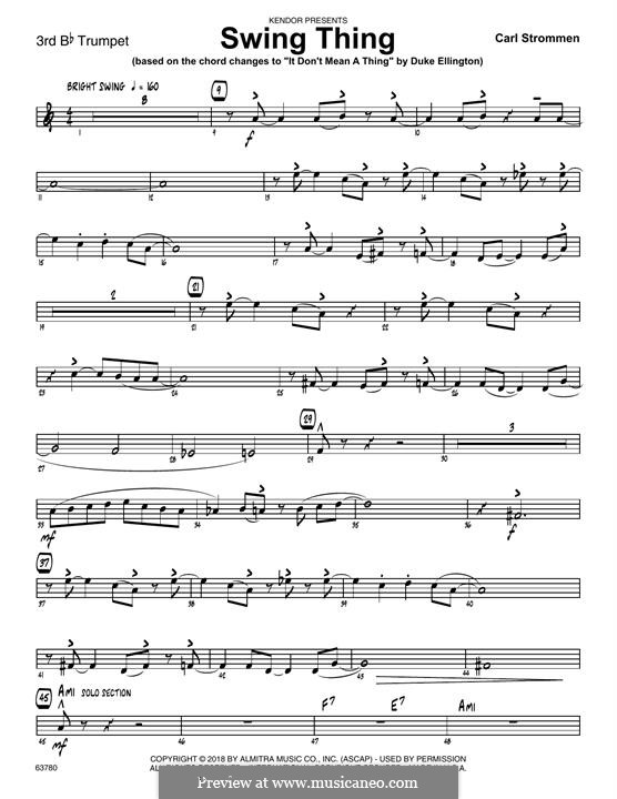 Swing Thing: 3rd Bb Trumpet part by Carl Strommen