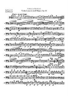 Концерт для скрипки с оркестром ре мажор, Op.61: Партии первого и второго фаготов by Людвиг ван Бетховен