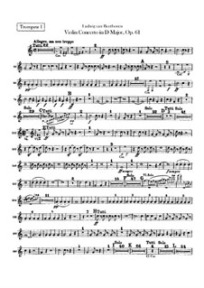 Концерт для скрипки с оркестром ре мажор, Op.61: Партии первой и второй труб by Людвиг ван Бетховен