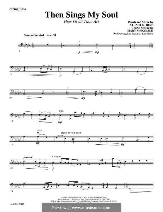 Then Sings My Soul (How Great Thou Art): String Bass part by Stuart K. Hine