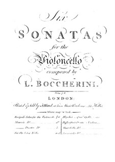 Соната для виолончели и бассо континуо No.1, G.13: Партитура by Луиджи Боккерини