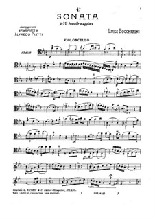 Соната для виолончели и бассо континуо ми-бемоль мажор, G.10: Сольная партия by Луиджи Боккерини