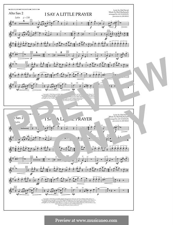 I Say a Little Prayer (arr. Jay Dawson) Aretha Franklin: Alto Sax 2 part by Burt Bacharach