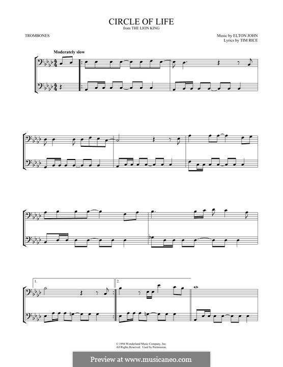 Instrumental version: For two trombones by Elton John