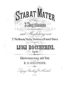 Стабат Матер, G.532 Op.61: Для голосов и фортепиано by Луиджи Боккерини