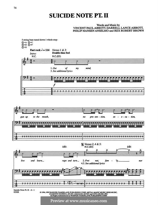 Suicide Note Pt. II (Pantera): Suicide Note Pt. II (Pantera) by Luis Pérez Cedrón