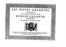 Les fêstes galantes: Soprano I part by Henri Desmarets