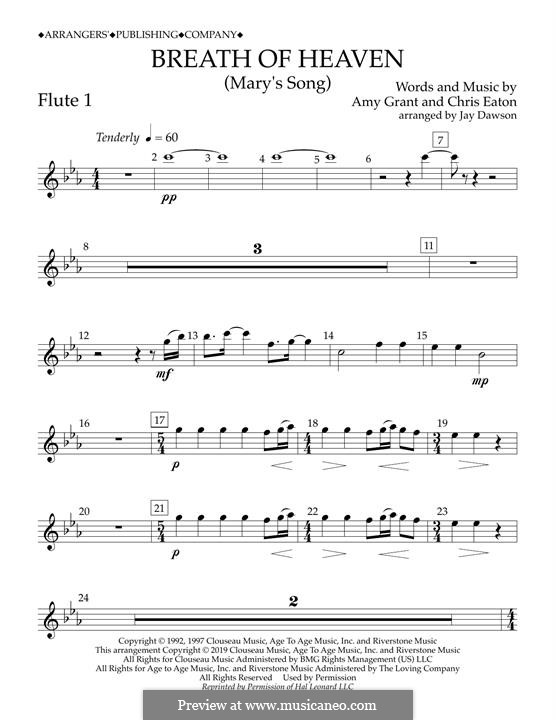 Breath of Heaven (Mary's Song) arr. Jay Dawson: Flute 1 part by Chris Eaton