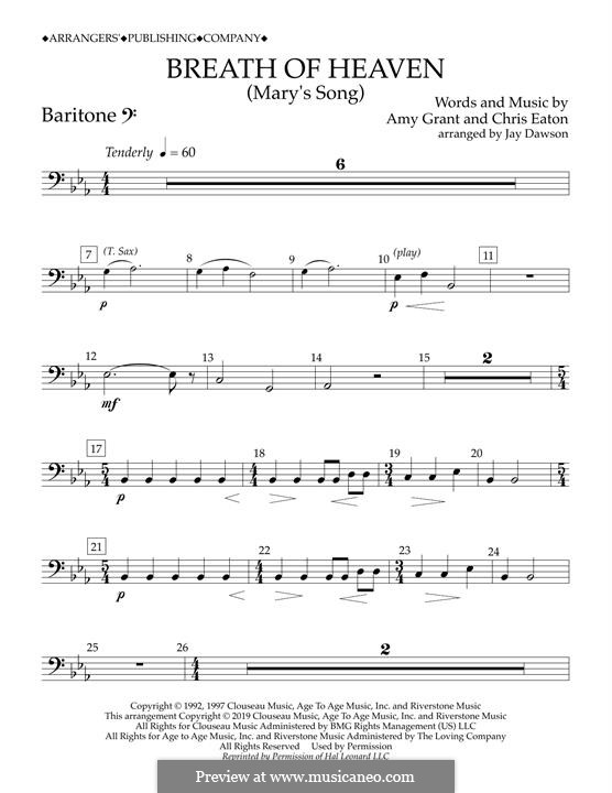 Breath of Heaven (Mary's Song) arr. Jay Dawson: Baritone B.C. part by Chris Eaton
