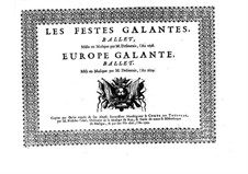 Les fêstes galantes: High tenor part by Henri Desmarets