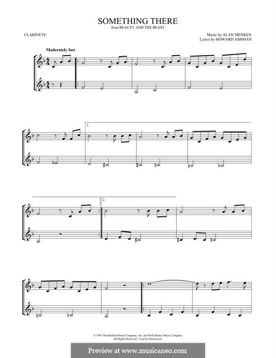 Something There (from Beauty and the Beast): Для двух кларнетов by Alan Menken