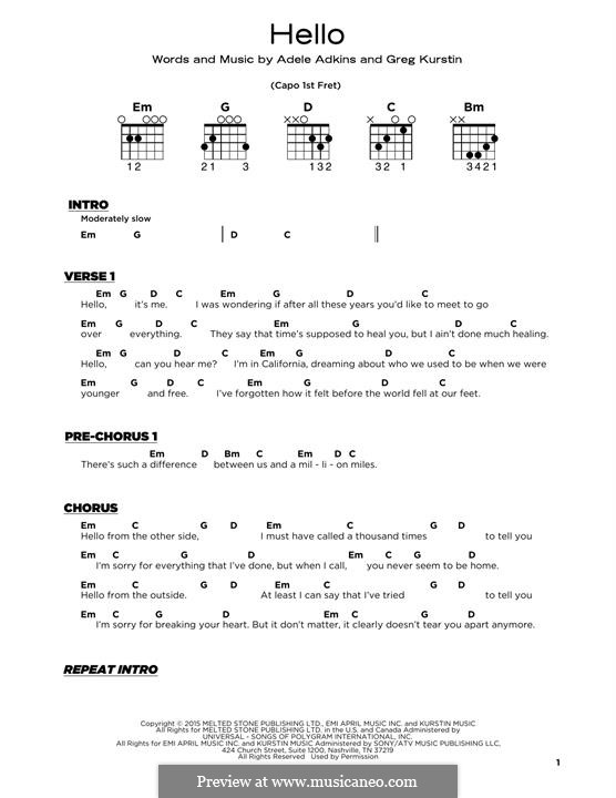 Instrumental version: Для гитары by Adele, Greg Kurstin