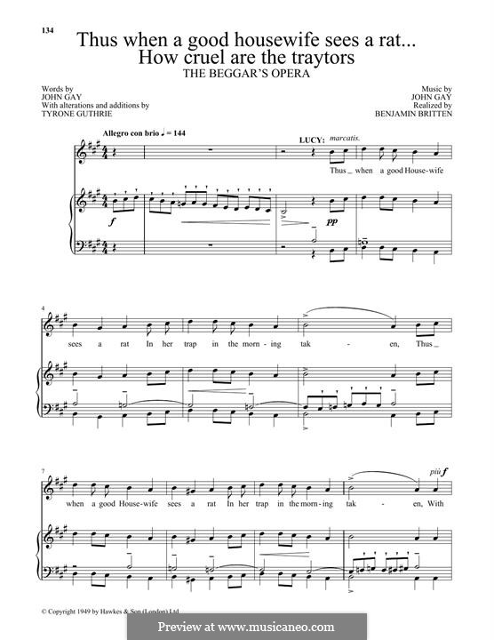 Thus when A good housewife sees a rat...How cruel are the traytors (from The Beggar's Opera): Thus when A good housewife sees a rat...How cruel are the traytors (from The Beggar's Opera) by Бенджамин Бриттен