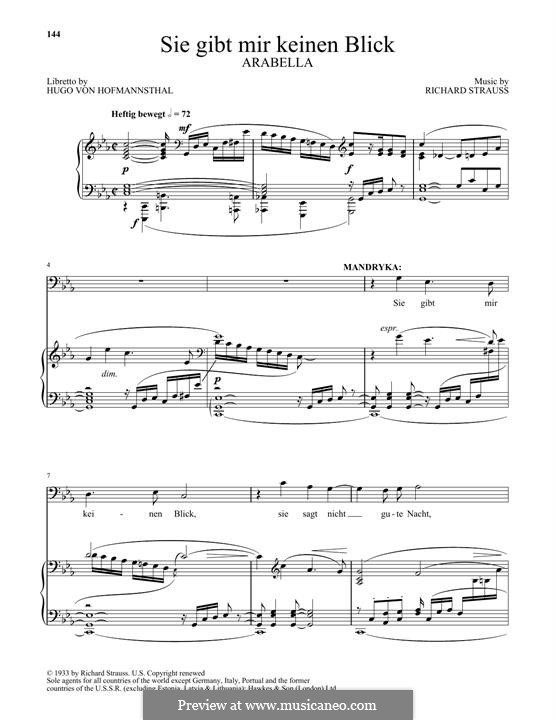 Арабелла, Op.79: Sie gibt mir keinen Blick by Рихард Штраус