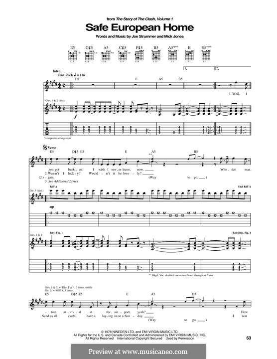 Safe European Home (The Clash): Для гитары by Joe Strummer, Mick Jones