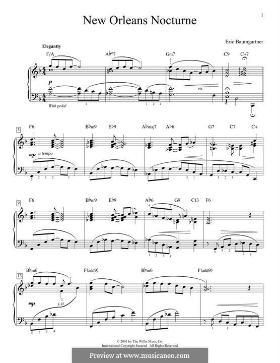 New Orleans Nocturne: Для фортепиано by Eric Baumgartner
