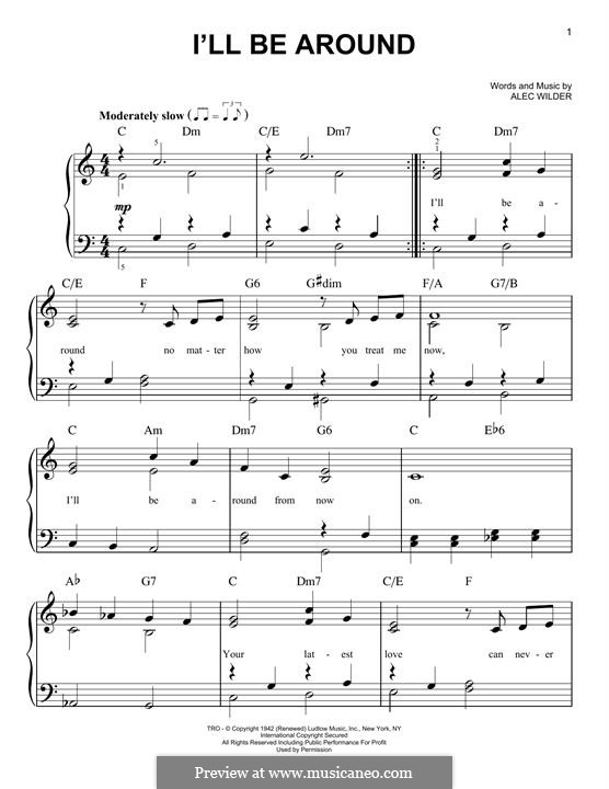 I'll Be Around (The Mills Brothers): Для фортепиано by Alex Wilder
