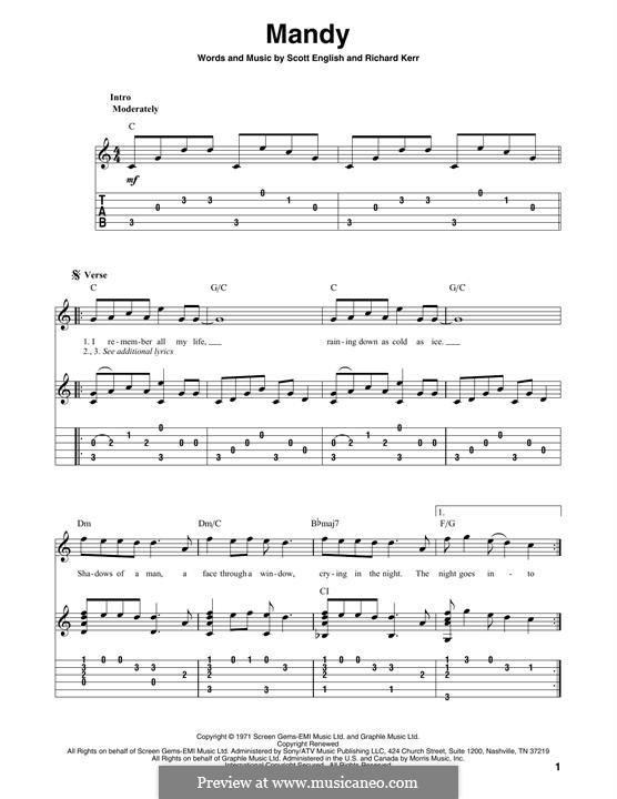 Mandy: Для гитары by Richard Kerr, Scott English