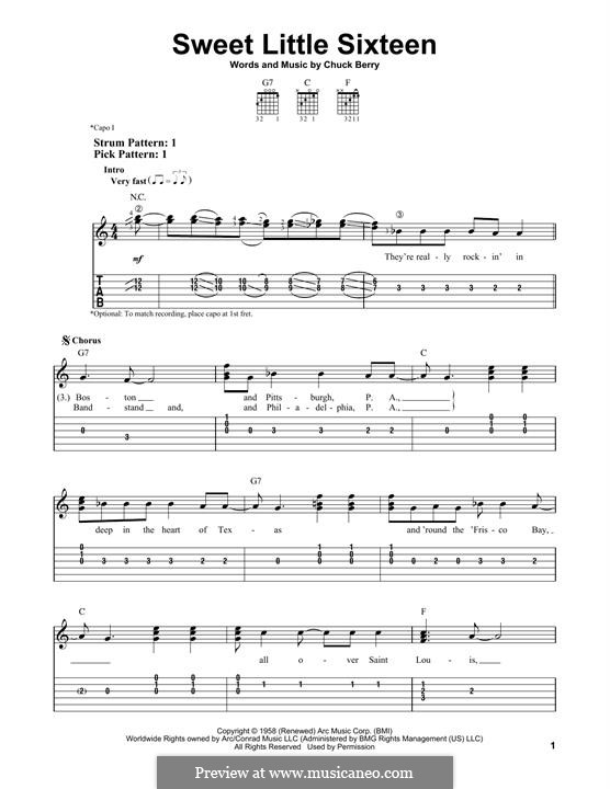 Sweet Little Sixteen: Для гитары by Chuck Berry