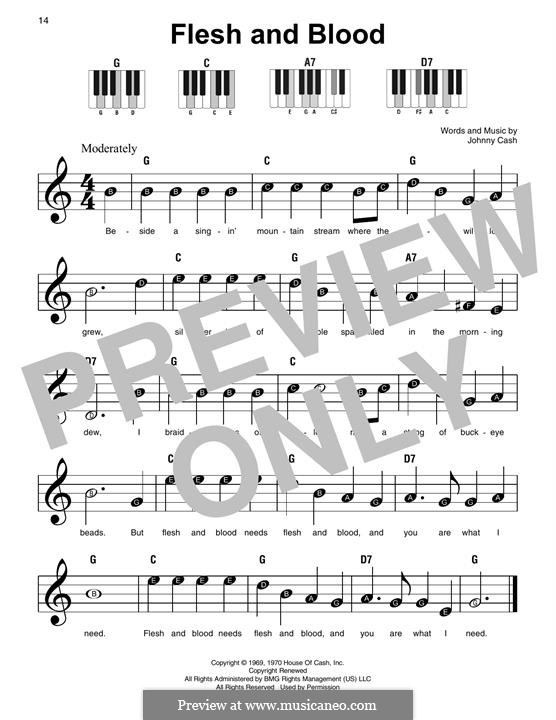 Flesh and Blood: Для фортепиано by Johnny Cash