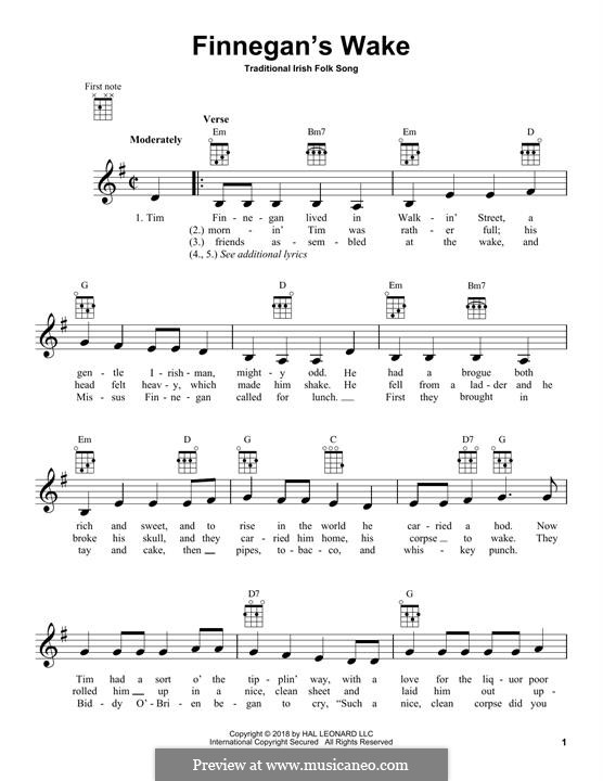 folklore Finnegan's Wake ноты на MusicaNeo