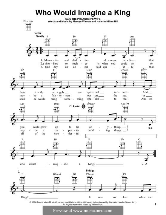 Who Would Imagine a King (Whitney Houston): Для укулеле by Hallerin Hilton Hill, Mervyn Warren