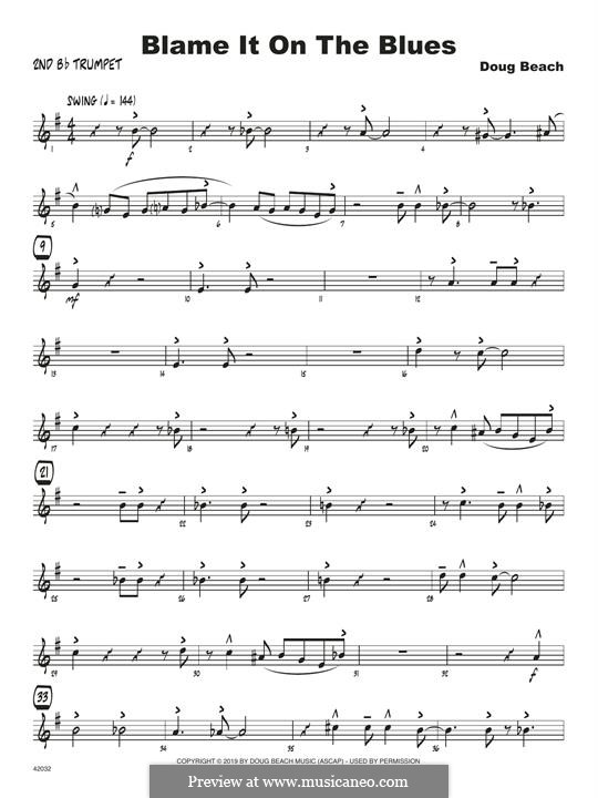 Blame It On The Blues: 2nd Bb Trumpet part by Doug Beach