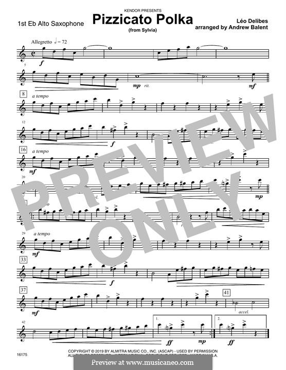 Сильвия : Pizzicato Polka, for quartet saxophones – 1st Eb Alto Saxophone part by Лео Делиб