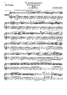 Сюита II: No.3-4, для театрального оркестра – Партия первой скрипки by Жорж Бизе