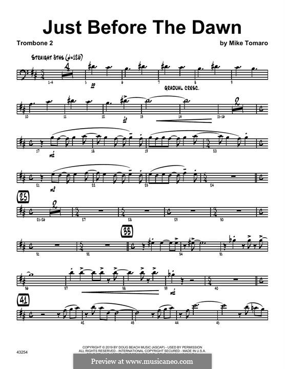 Just Before the Dawn: 2nd Trombone part by Mike Tomaro