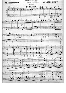 Сюита I: Менуэт, для фортепиано в четыре руки by Жорж Бизе