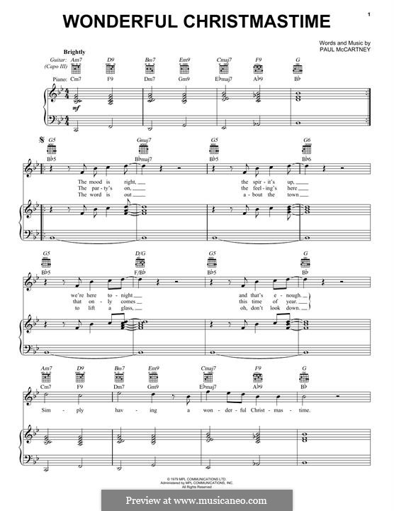 Wonderful Christmastime: Для голоса и фортепиано (или гитары) by Paul McCartney