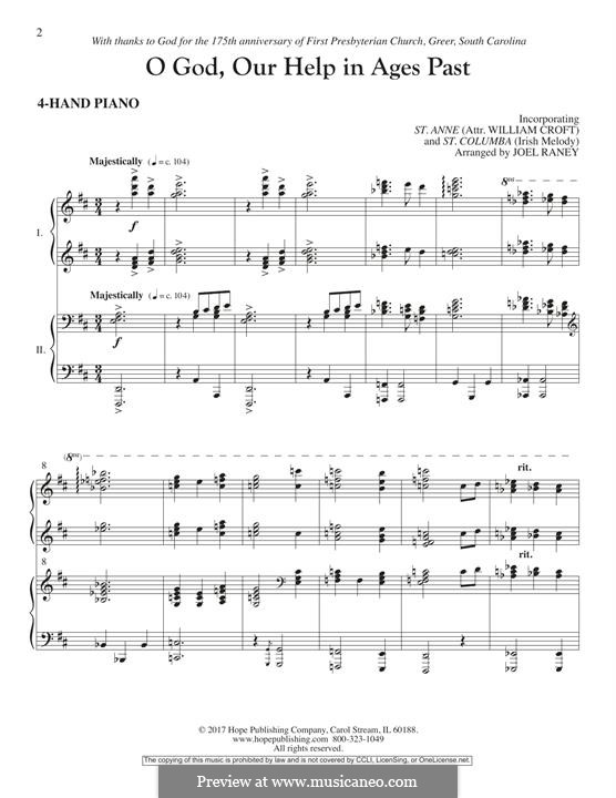 O God, Our Help in Ages Past: Piano Accompaniment by William Croft