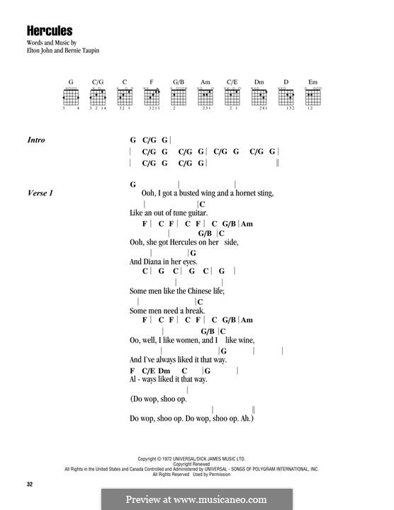Hercules (from Rocketman): Для гитары by Elton John