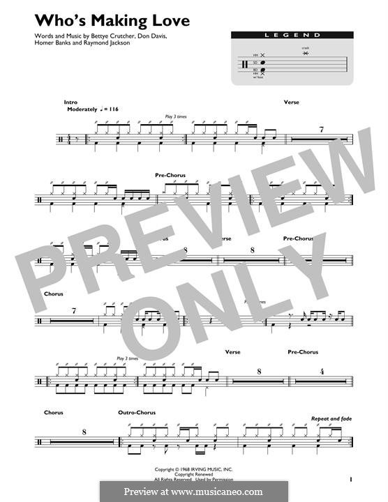 Who's Making Love (Johnnie Taylor): Drum set by Bettye Jean Barnes Crutcher, Don Davis, Homer Banks, Raymond Jackson