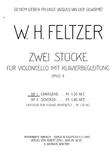 Кантилена для виолончели и фортепиано, Op.3 No.1: Партитура by Willem Feltzer