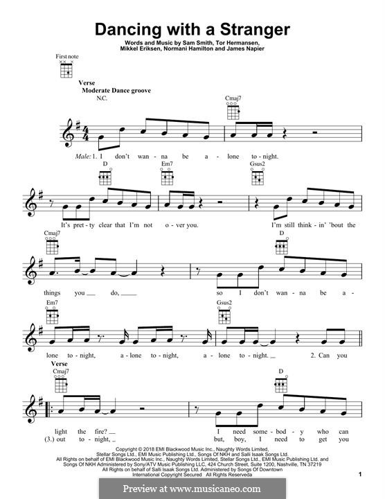 Dancing with a Stranger (Sam Smith & Normani): Для укулеле by Mikkel Storleer Eriksen, Sam Smith, Tor Erik Hermansen, James Napier, Normani Hamilton