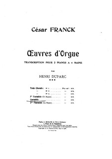 Три пьесы для большого органа: Кантабиле, для двух фортепиано в четыре руки by Сезар Франк