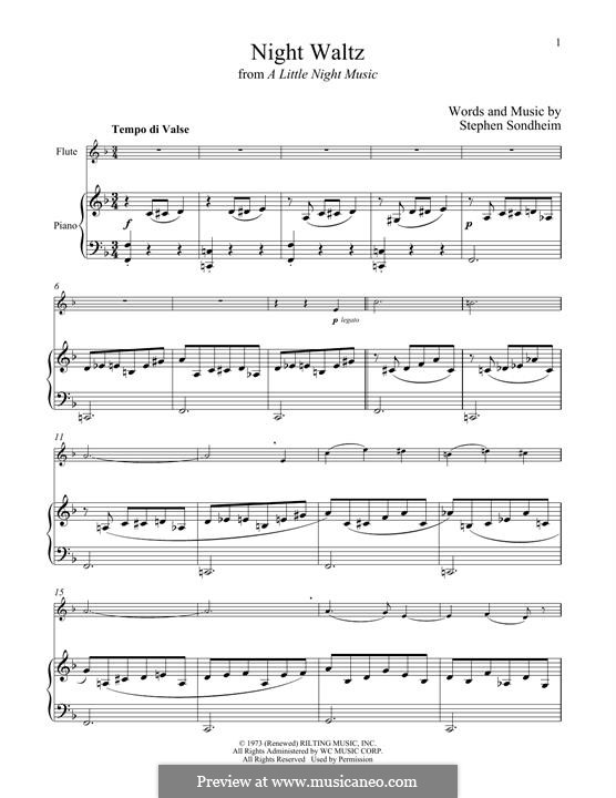 Night Waltz (from A Little Night Music): Для флейты и фортепиано by Stephen Sondheim