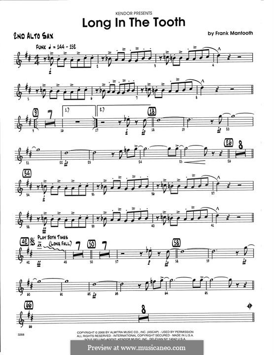 Long in The Tooth: 2nd Eb Alto Saxophone part by Frank Mantooth