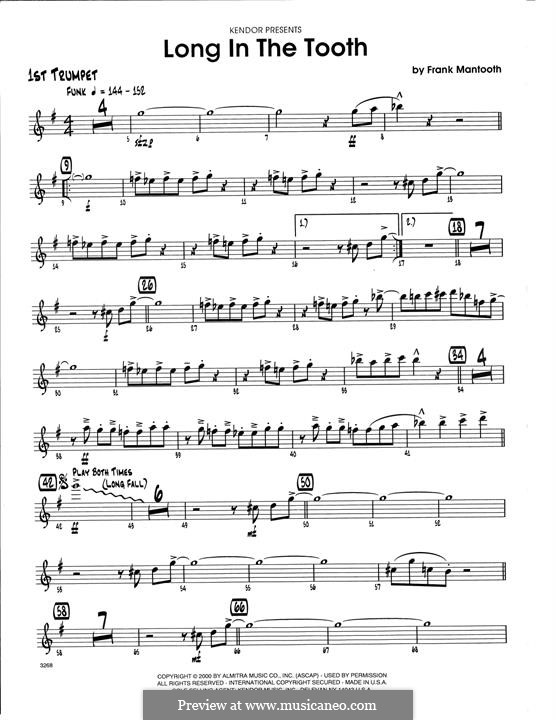 Long in The Tooth: 1st Bb Trumpet part by Frank Mantooth
