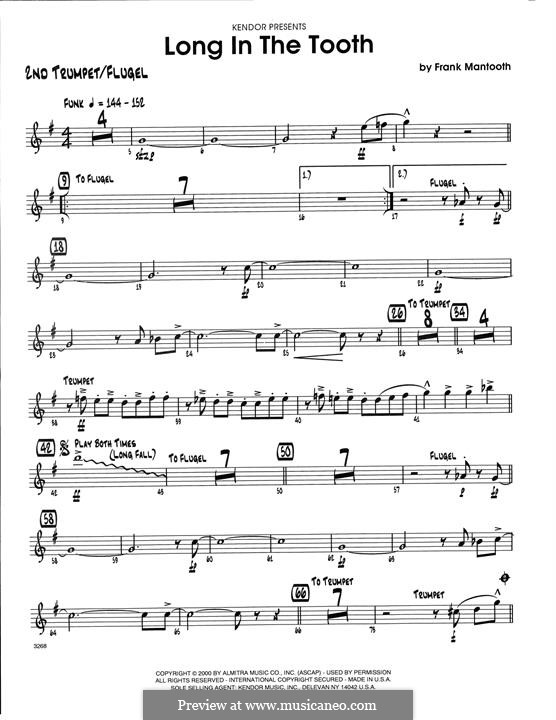 Long in The Tooth: 2nd Bb Trumpet part by Frank Mantooth