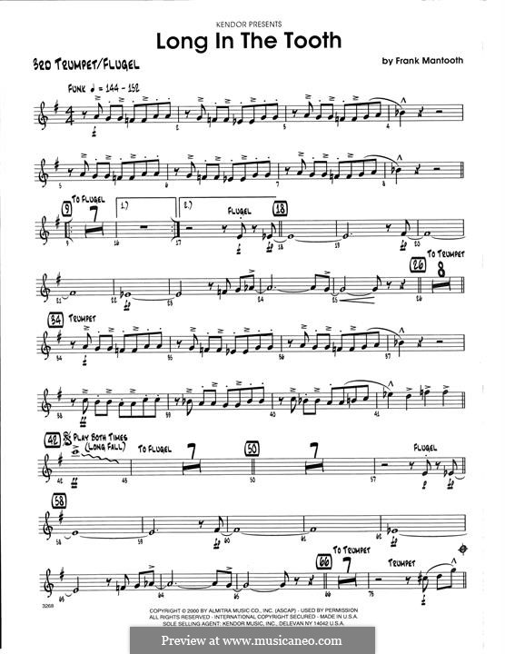 Long in The Tooth: 3rd Bb Trumpet part by Frank Mantooth
