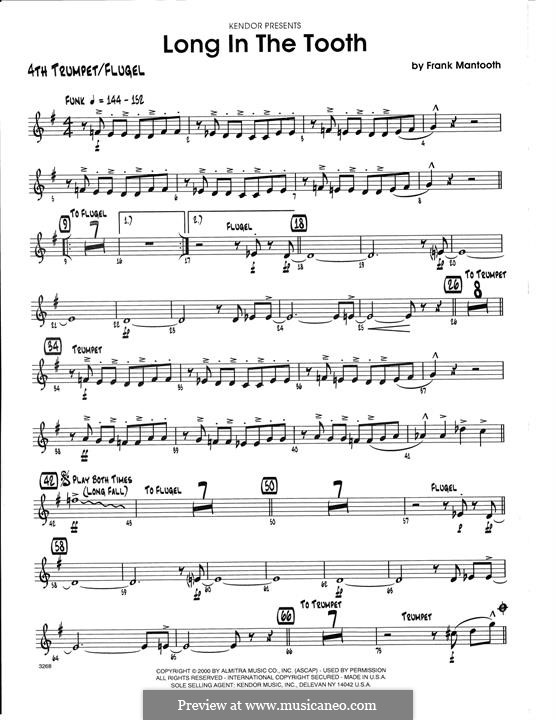 Long in The Tooth: 4th Bb Trumpet part by Frank Mantooth