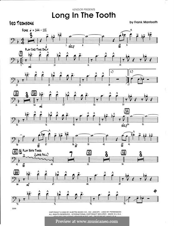 Long in The Tooth: 3rd Trombone part by Frank Mantooth
