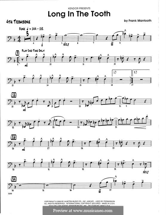 Long in The Tooth: 4th Trombone part by Frank Mantooth