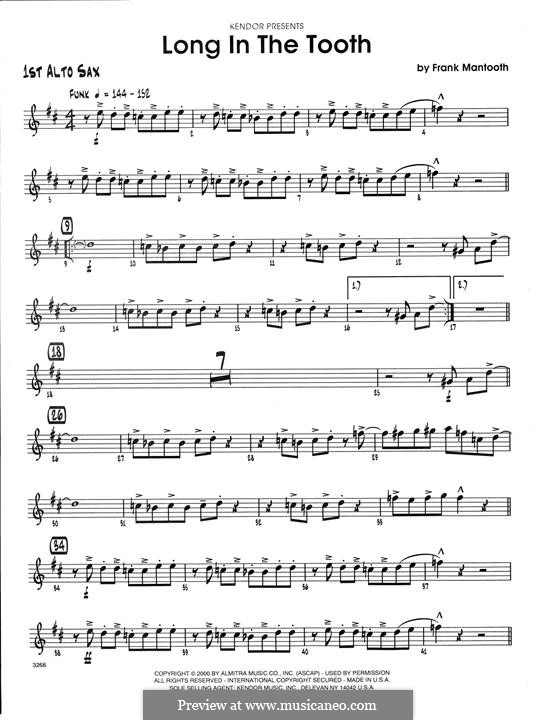 Long in The Tooth: 1st Eb Alto Saxophone part by Frank Mantooth