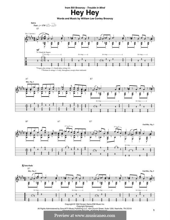 Hey Hey: Для гитары by Big Bill Broonzy