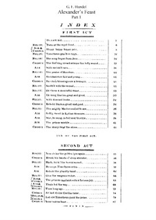 Пир Александра или Сила Музыки, HWV 75: Клавир с вокальной партией by Георг Фридрих Гендель
