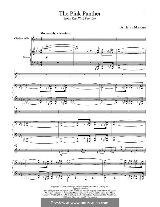 Instrumental version: Для кларнета и фортепиано by Henry Mancini